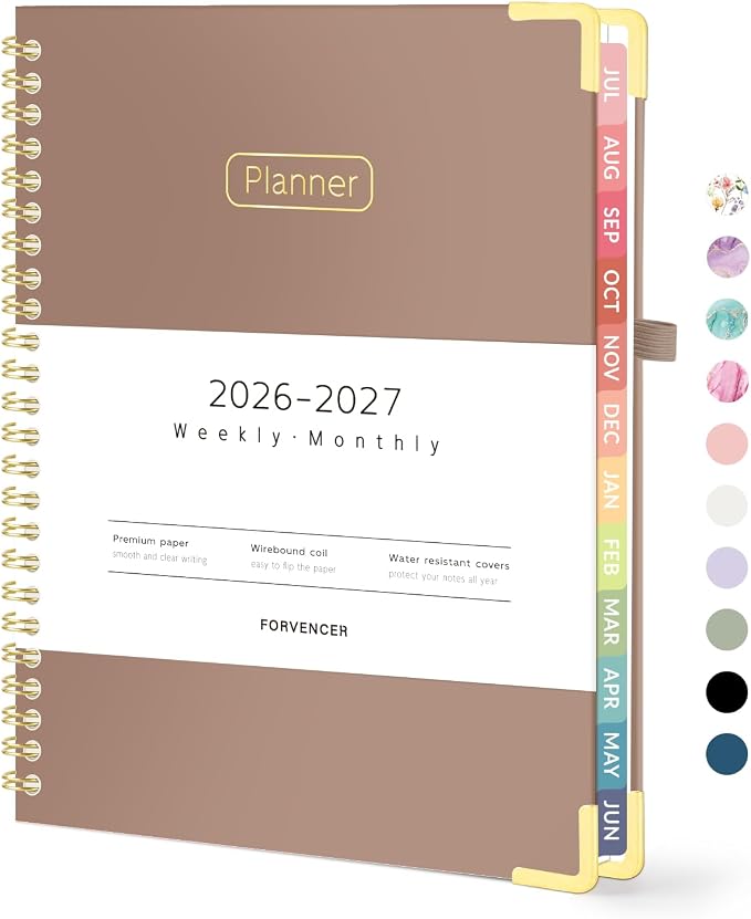 Forvencer Academic Planner 2026-2027, Hardcover Calendar Planner Weekly & by Forvencer