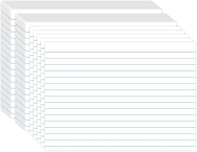 White Index Cards 5x7, Ruled Index Cards, Flash Cards by KTFNOMES