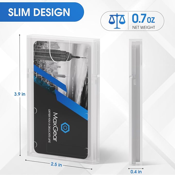 MaxGear Plastic Business Card Holder 3 Pack | Slim Portable Clear Business Card - Image 3