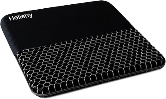 Gel Seat Cushion, Double Thick Egg Gel Cushion for Pressure Pain Relief, Breathable Wheelchair Cushion Chair Pads for Car Seat Office Chair (Black)-DeskLoop Office
