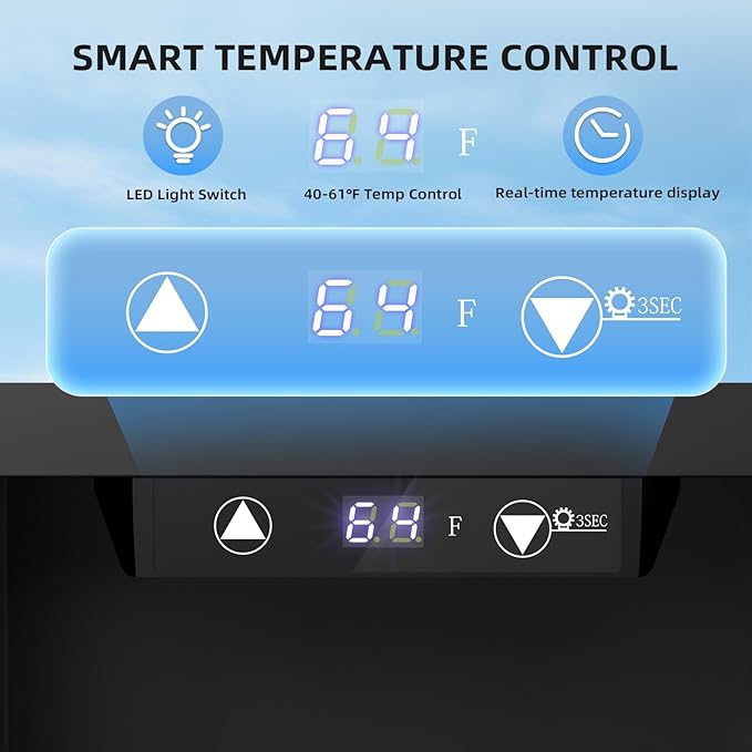Antarctic Star 18L Beverage Refrigerator Cooler 24Can, Mini Fridge with Quiet Compressor, LED Light,Freestanding Small Fridge with Electronic Temperature Control for Home and Bar(40-61 ℉)-DeskLoop Office