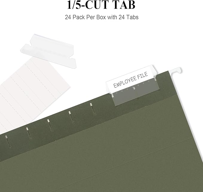 ViVin Hanging File Folders, 1/5-Cut Adjustable Tabs - Image 3