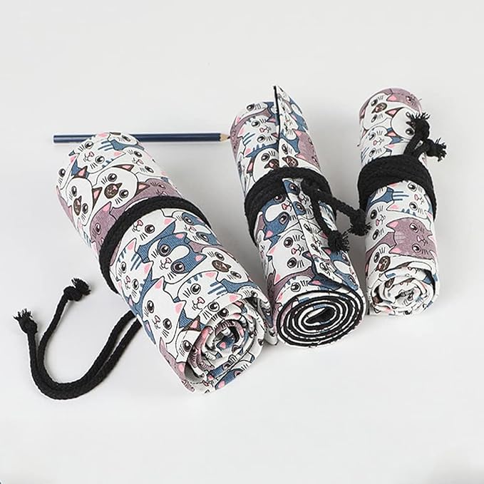 DIYOMR 12/24/36/72 Slots Pencil Wrap Roll, Artist Colored Roll Up Bag, Short - Image 5