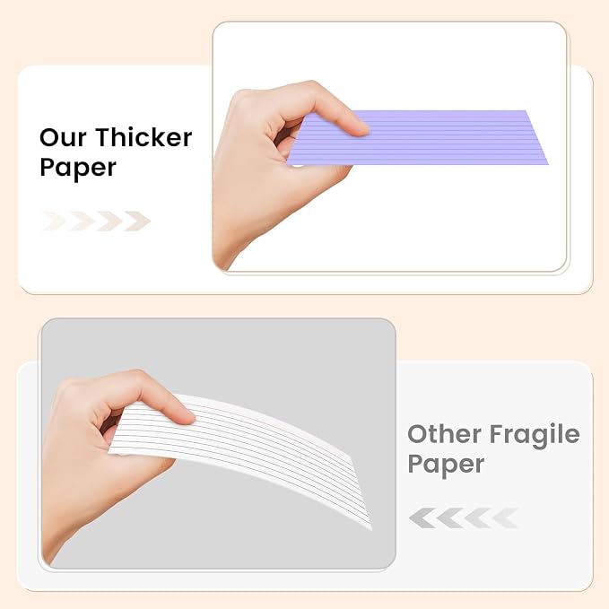 Index Cards 3x5 Inch, Flash Cards, Ruled Lined Purple Note Cards Paper - Image 3