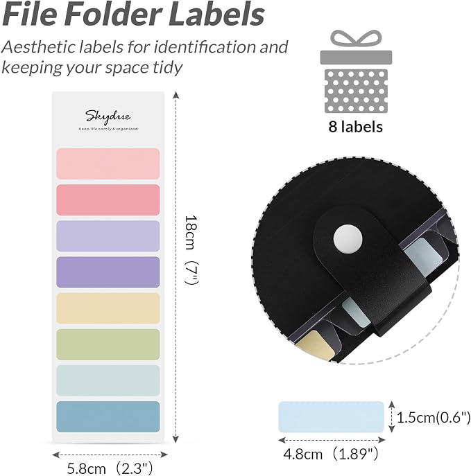 SKYDUE File Folder with 8 Labels, 5 Pockets Accordion Paper Organizer - Image 5