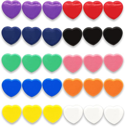 Fridge Magnets Refrigerator Magnets, 30 Pcs Magnet Small Magnets Strong Magnets Heavy Duty Magnets for Whiteboard, Colorful Mini Cute Magnets for Fridge Locker Kitchen Office (10 Colors, Heart)-DeskLoop Office