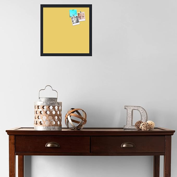 PinPix 16x16 Inch Cork Bulletin Board. This Decorative Framed Pin Board Comes with Honey Pastel Design and a Satin Black Frame. Ideal for Home Office Decor or Message Board (PinPix-1810)-DeskLoop Office