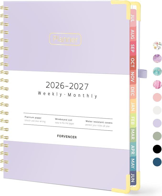 Forvencer Academic Planner 2026-2027, Hardcover Calendar Planner Weekly & by Forvencer