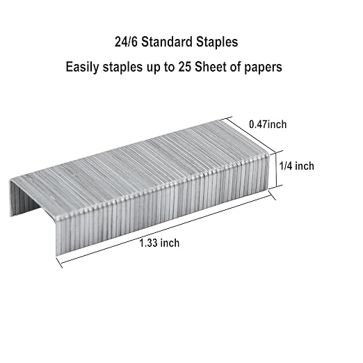 10000pcs No.12 Staples, Standard 1/4 Inch Length, 24/6 Standard Staples - Image 3
