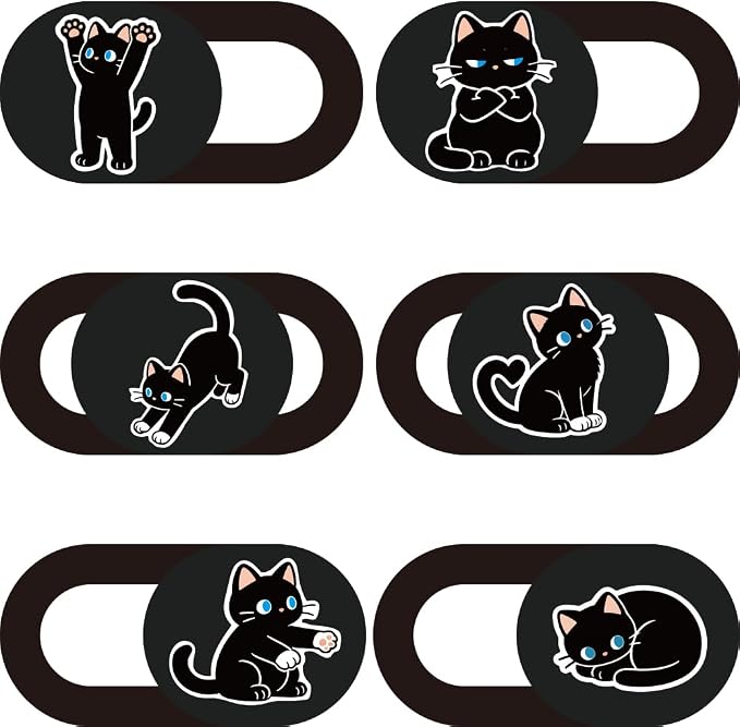 6Pcs 6 Styles Cat Camera Cover Slide Cute Privacy Guard Accessories, 0.04 Inch by PRESSINART