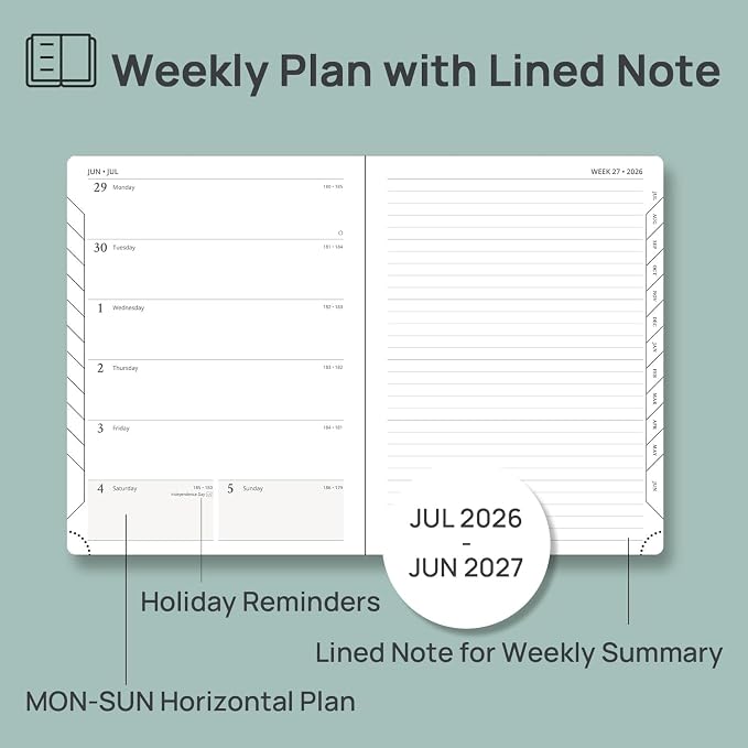 POPRUN Weekly Planner 2026-2027 Academic Calendar Appointment Book - Image 3