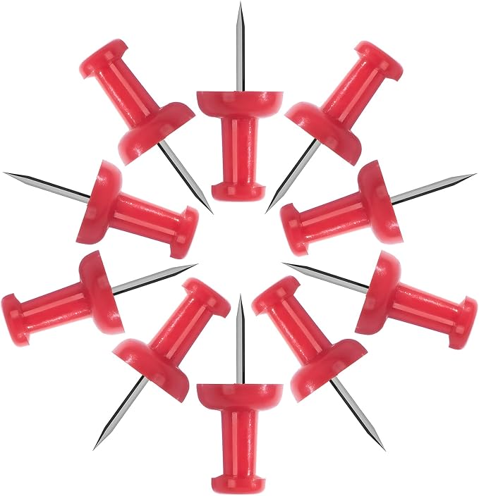 VAPKER Push Pins Tacks 120Pcs DarkRed Thumb Tacks Larger Size Pin Map Tacks by VAPKER