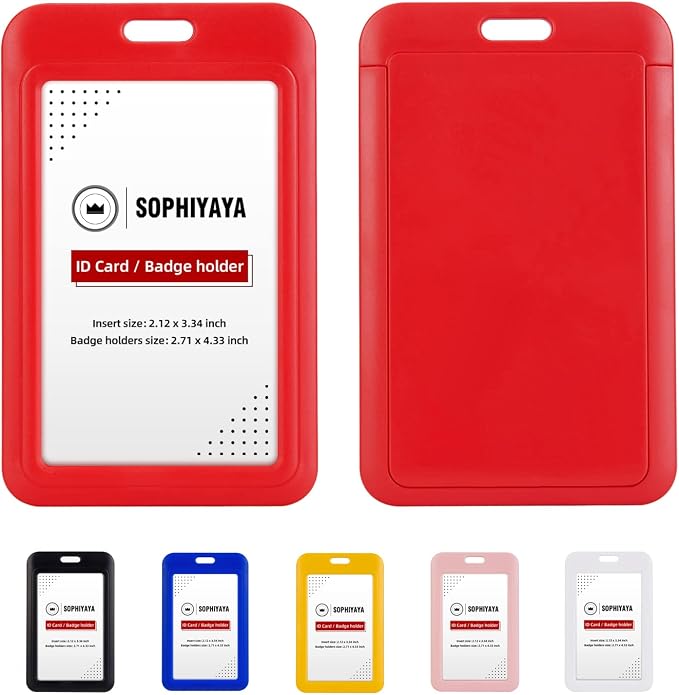 12 Pack Sliding ID Badge Holder by SOPHIYAYA