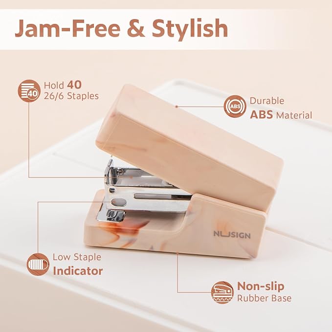 NUSIGN Mini Stapler with 830 Staples, Small Cute Desk Staplers, 25 Sheet - Image 4