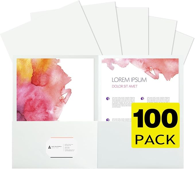 pmybupo 100Pcs White Folders by pmybupo
