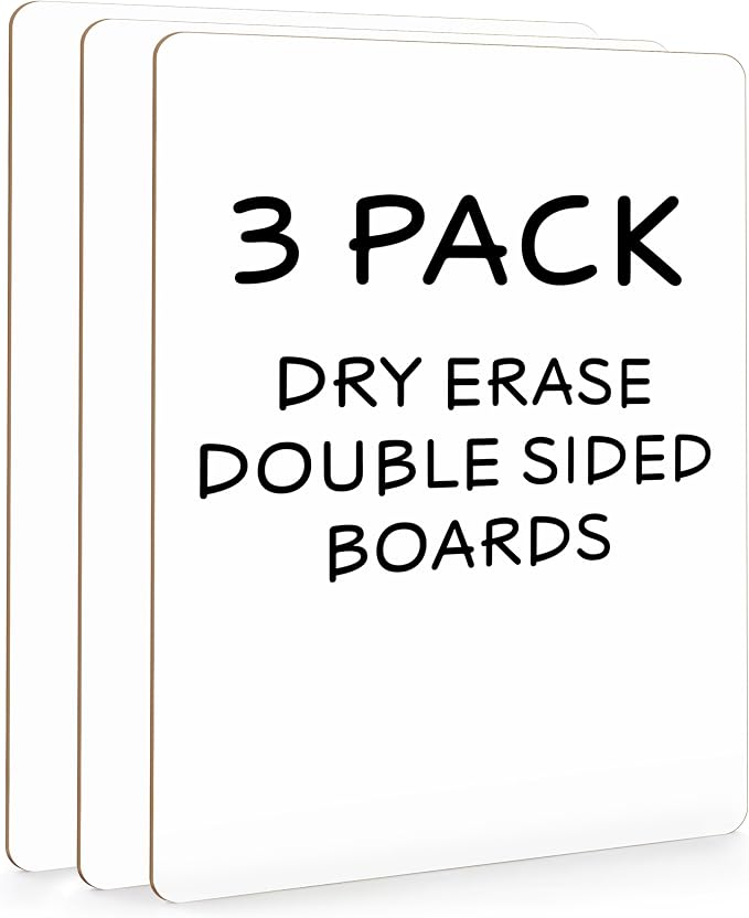 SCRIBBLEDO Small Dry Erase Boards 3 Pack 9x12 Double Sided Whiteboard | 3 by Scribbledo