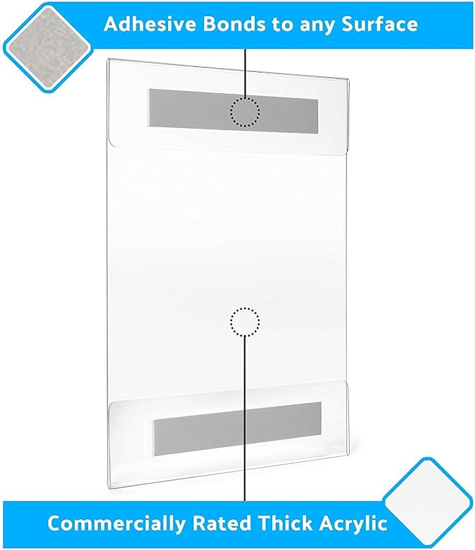 Acrylic Sign Holder 8.5 x 11 for Wall Display | Clear Sign Holders 8.5x11 - Image 4