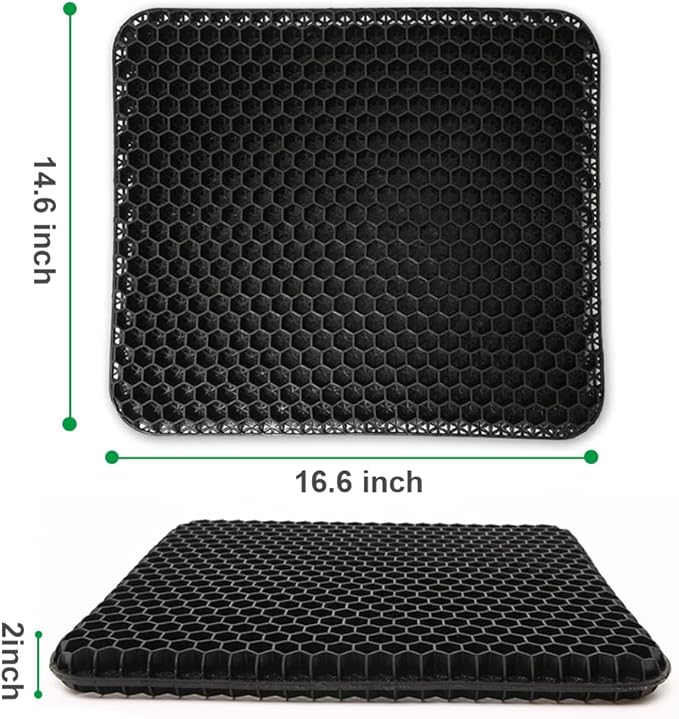 Gel Seat Cushion for Long Sitting (Super Large & Thick), Soft & Breathable, Gel Chair Cushion for Wheelchair, for Hip Pain, Gel Seat Cushion for Office Chair-DeskLoop Office