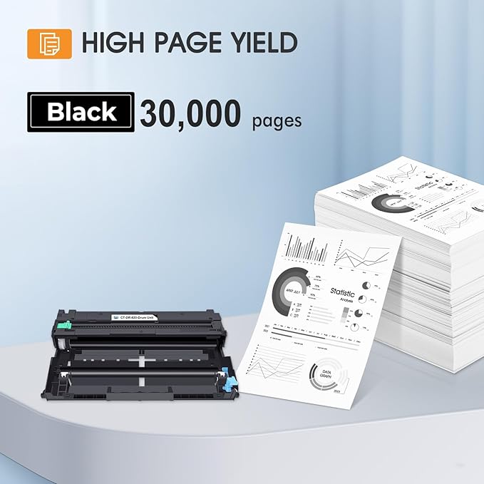 DR820 DR-820 Drum Unit Black 2 Pack Compatible Replacement for Brother DR820 DR 820 DR-820 for HL-L6200DW HLL6200DW L6200DW MFC-L5850DW MFC-L5900DW MFC-L5700DW HL-L5200DW L5200DWT Printer Ink-DeskLoop Office