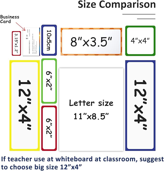 Dry Erase Magnetic Labels Large 12"x 4", Big Magnetic Labels - Image 3