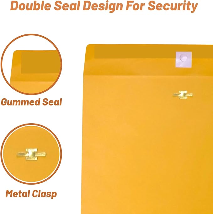 9x12 Clasp Envelopes 20 Pcs, Creebe Manilla Envelopes 9x12 - Image 3
