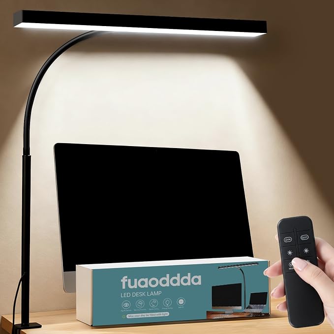 LED Desk Lamp with clamp, Remote Control Desk Lamp, 5 Color Modes & 10 by Unknown