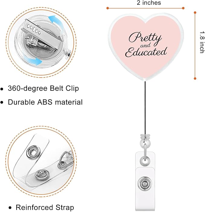 Pretty and Educated Badge Reel, Cute Gifts - Image 2
