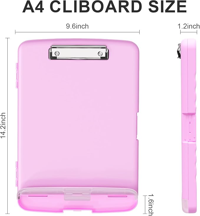 Plastic Clipboard with Storage, 8.5 x 11 Storage Organization Box Side-Opening - Image 2
