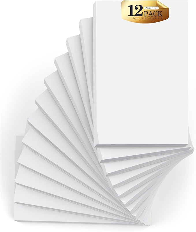 Note Pads 3x5 Small Memo Pads, 12 Pack Server Note Pads, Scratch Pads 3x5 by NotePads