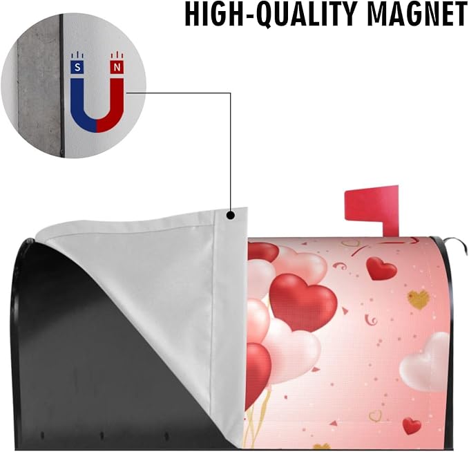 Valentine's Day Heart Shape Balloon Magnetic Mailbox Cover - Image 5