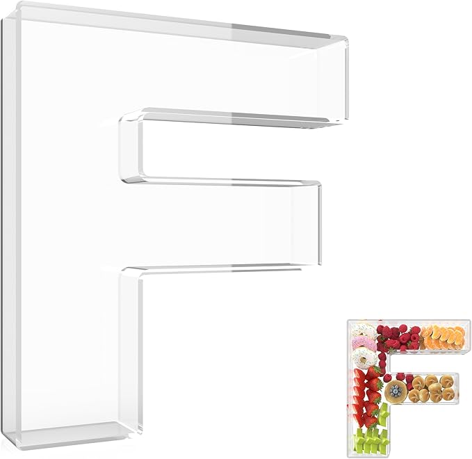 13.8" Extra Large Acrylic Letter Charcuterie Board Box, Reusable Fillable by RUFHVTY