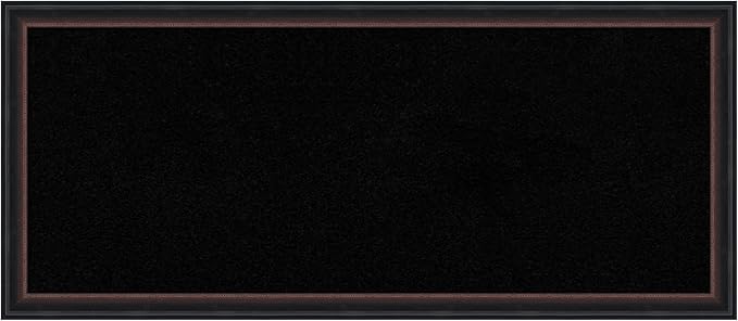 Amanti Art Black Cork Board for Wall, 14x32 Vision Board with Black Wood Frame, Medium Corkboard Office Decor for Home Organization, Casual Corkboard Pinboard to Display Items for Home Organization-DeskLoop Office