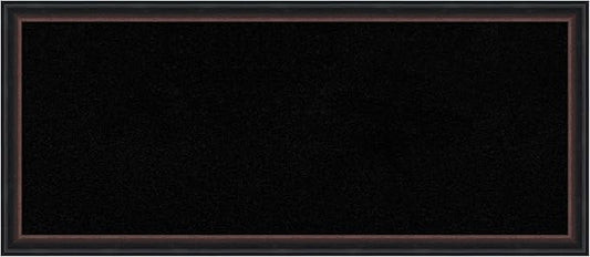 Amanti Art Black Cork Board for Wall, 14x32 Vision Board with Black Wood Frame, Medium Corkboard Office Decor for Home Organization, Casual Corkboard Pinboard to Display Items for Home Organization-DeskLoop Office