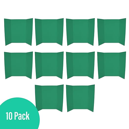 Flipside Products 36” x 48” Foam Project Boards for Presentations, Science Fair, School Projects, Event Displays and Trifold Picture Board - Green - 10 Pack-DeskLoop Office