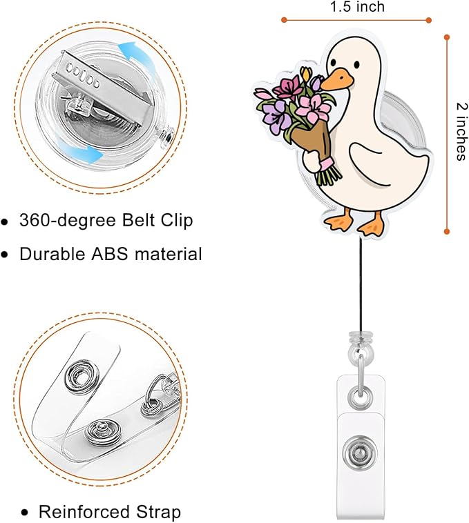 Cute Silly Goose Badge Reel, Goose - Image 2
