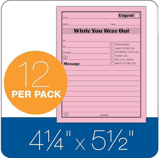 TOPS While You Were Out One-Sided Note Pads, 4.25 x 5.5 Inches, 50 Sheets per - Image 2