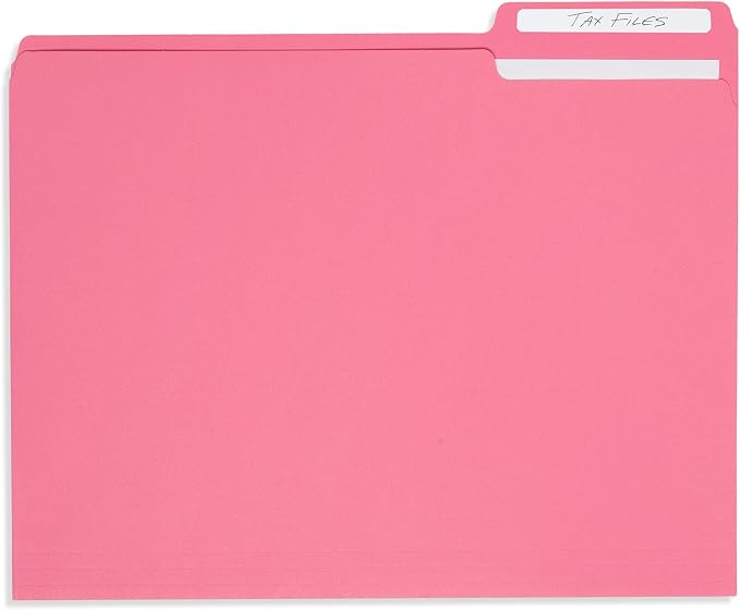100 Blue Summit Supplies Pink File Folders, Letter Size - Image 7