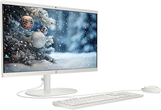 HP 21.5" FHD All-in-One Desktop Computer, 16GB RAM 512GB Storage (256GB SSD + 256GB Docking Station Set), Dual-Core Intel Celeron, Windows 11 Pro with Microsoft Office Lifetime Suite, Keyboard & Mouse-DeskLoop Office