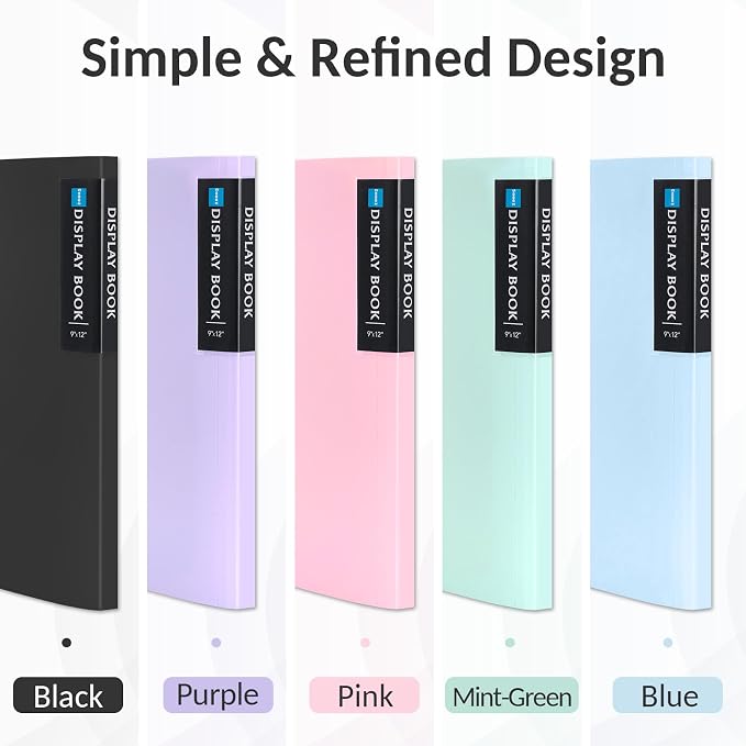 4 Pack Art Portfolios 9"x12", 40 Pockets Large Portfolio Folder Display 80 Pages - Image 3