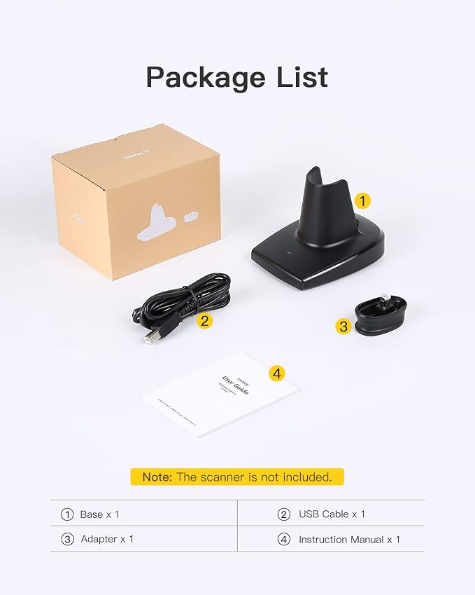 Inateck Barcode Scanner Charging Base, Suitable - Image 6