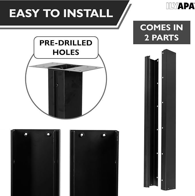 Ilyapa Black Mailbox Post for Outside, Heavy Duty Outside Mailbox - Image 5