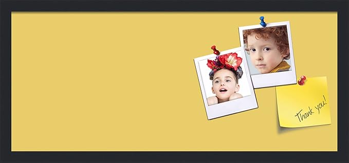 PinPix 28x12 Inch Cork Bulletin Board. This Decorative Framed Pin Board Comes with Honey Pastel Design and a Satin Black Frame. Ideal for Home Office Decor or Message Board (PinPix-1810)-DeskLoop Office