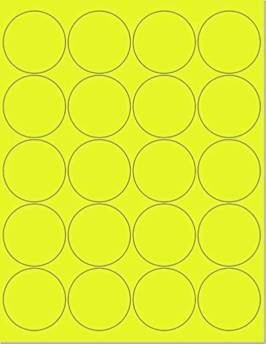 Pack of 50 Sheets, 8-1/2 x 11" Fluorescent Labels by NextDayLabels