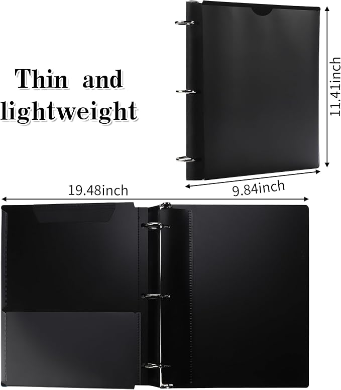 Tashkummy 360° Pivotable 3 Ring Binder, Upgraded Foldable Binders 1 inch 12 Pack - Image 2