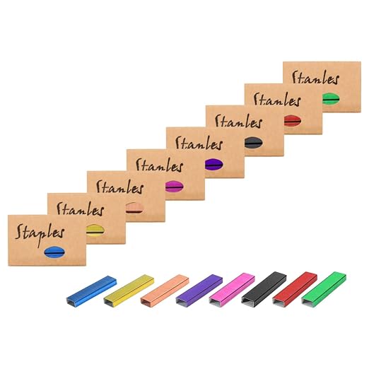 Mogoostry Colorful Staples 26/6 Standard Stapler Refills, 1/4 Inch Leg Jam Free by MoGuShiYe