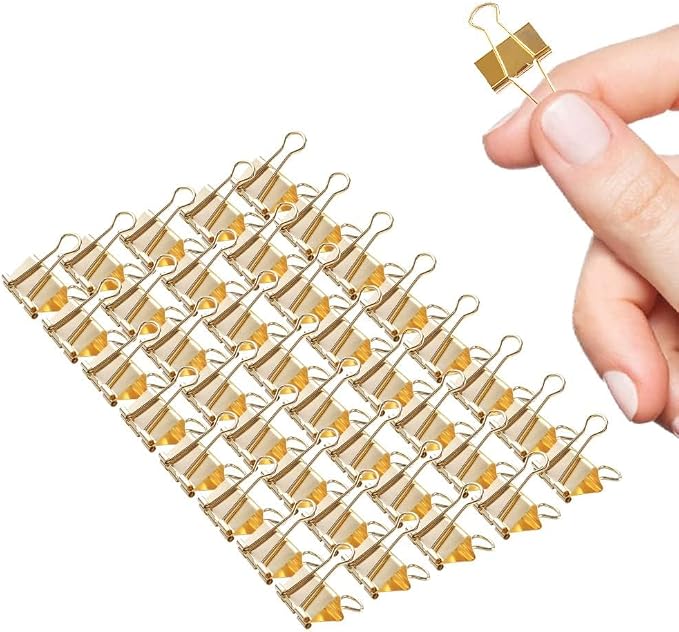 Mini Binder Clips, 60 Pack, 5/8 Inch, Standard 15mm, Micro Paper Clips by Makanu