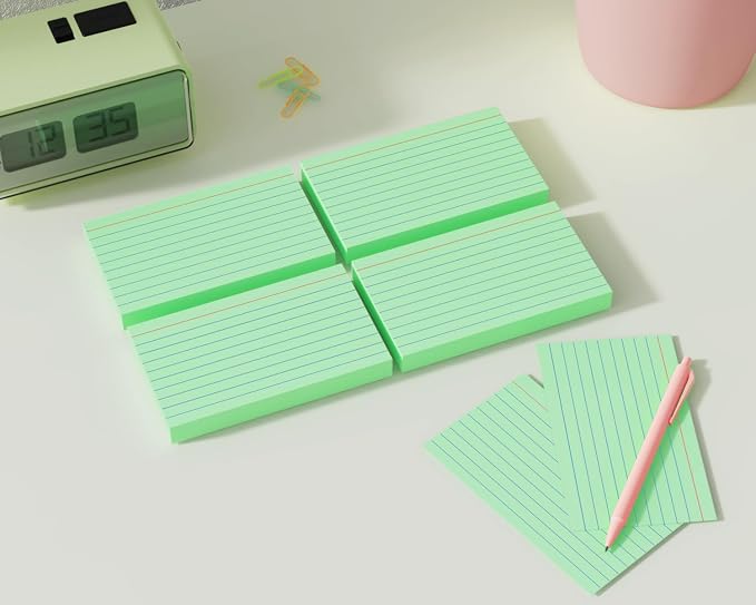 Green Index Cards 3x5, 200 Pack, Ruled Index Cards, Flash Cards - Image 5
