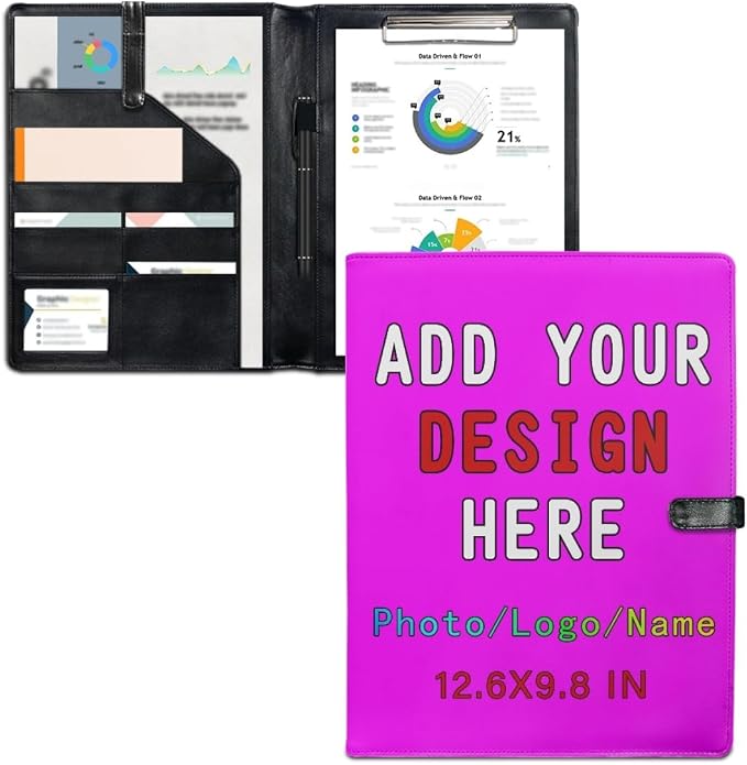 Personalized Padfolio Clipboard Folder Add Your Own Logo Text Text, Custom by LMPTOEI