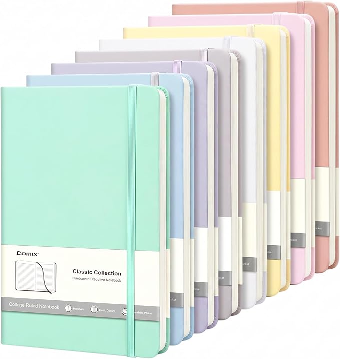 Comix 8 Pack Lined Journal Notebooks by Comix