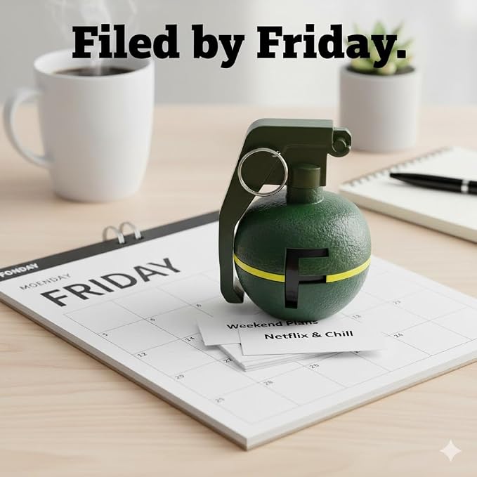 Initial Bomb Grenade Green Paperweight Humor Decor - Image 4